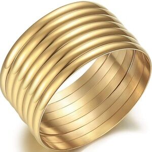 14K Gold Plated Gold Bangle Bracelets for Women